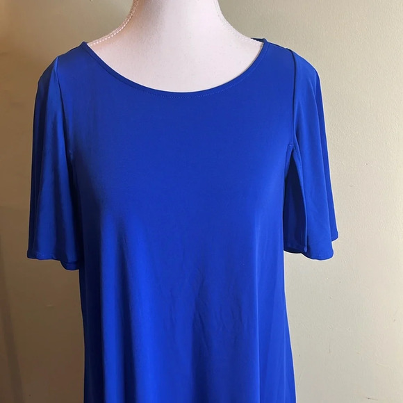 💰Calvin Klein round neck butterfly short sleeve Shift stretchy swing dress - Picture 3 of 13